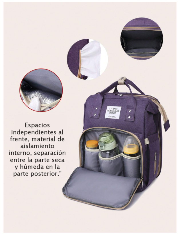 Bolso Mochila Cuna Mudador